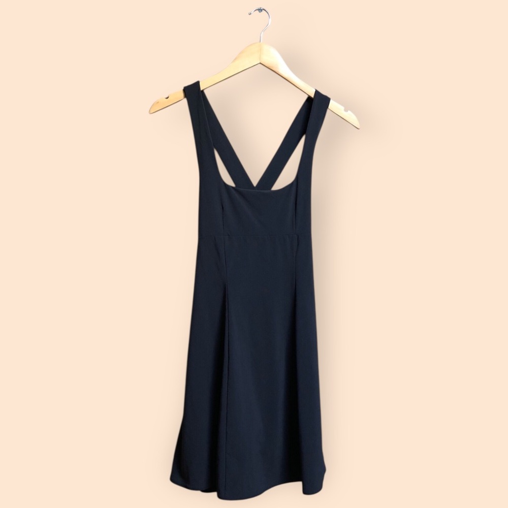 Outdoor Voices Cross Back Dress Black Built In Shorts Activewear Sport Women XS